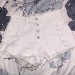 White high waisted shorts